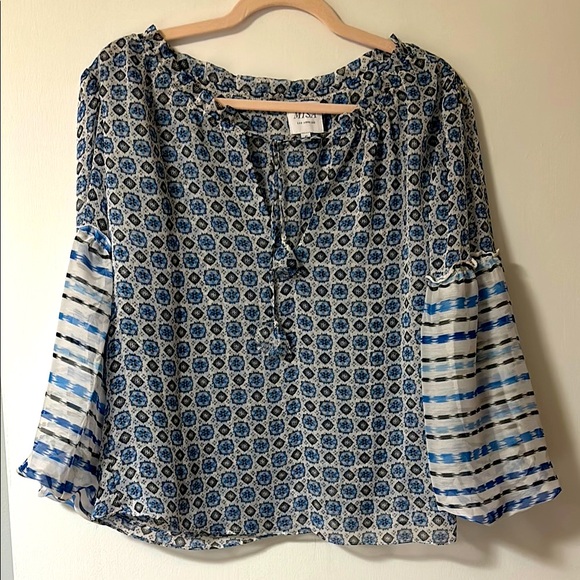 Misa Los Angeles Tops - Misa Los Angeles size S blue, navy,and white blouse